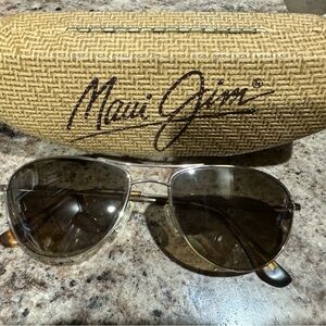 😎🌴 Maui Jim Baby Beach Sunglasses HS245-16 Bronze With Gold Frame. Pd $321
